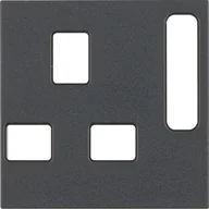 Inne akcesoria elektryczne - Berker Pokrywa do gniazda z uziemieniem standard brytyjski Berker B.Kwadrat/Berker B.3/B.7 antracyt - miniaturka - grafika 1