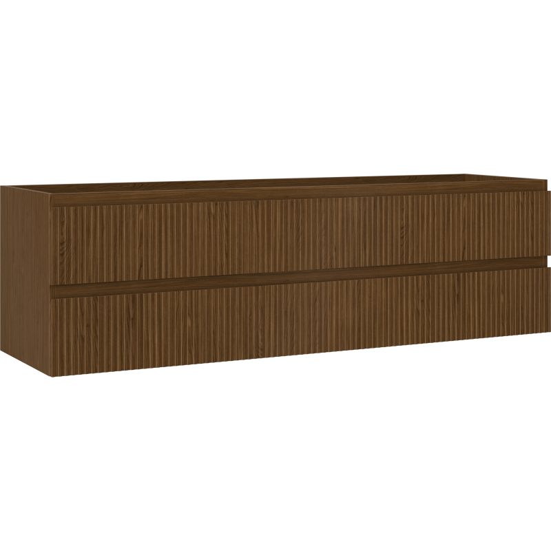 Mexen Rivel szafka łazienkowa podumywalkowa 160 cm, 2 szuflady, ryflowana , orzech - 91A20-16047-2-BFF86