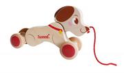 Zabawki interaktywne dla dzieci - Pies do ciagnięcia na sznurku Drewniany - miniaturka - grafika 1
