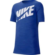 Odzież sportowa dziecięca - Koszulka dla dzieci Nike Hbr+ Perf Top Ss niebieska CJ7736 480 - miniaturka - grafika 1