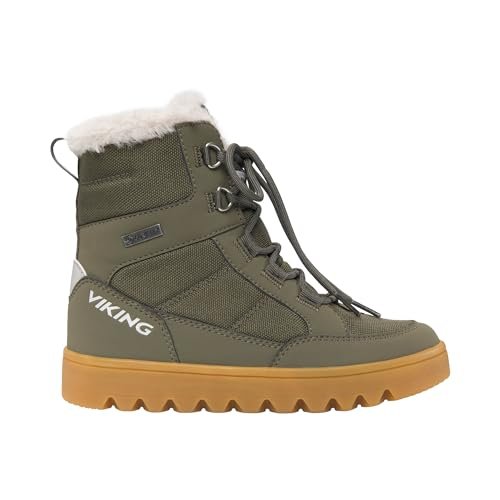 Viking Dziecięce śniegowce Fleek Warm GTX Zip Unisex, Sosna oliwkowa, 0 UK Narrow