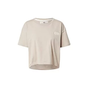 ALPHA INDUSTRIES Damska bluza Organics Cropped Os T Wmn, beżowy (Organic Beige), M - Bluzy damskie - miniaturka - grafika 1