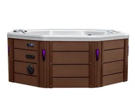Baseny ogrodowe - HYDROSAN - Wanna SPA Jacuzzi ogrodowe z hydromasażem 7-osobowa 220x220 cm BIAŁA PERŁA OBUDOWA KAWA SPA107 - miniaturka - grafika 1