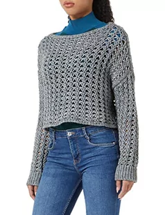 Sisley Damski sweter Boat-Neck L/S 108UM101I, wielokolorowy, fioletowy i biały 7V7, M - Swetry damskie - miniaturka - grafika 1
