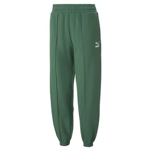 Damskie Spodnie PUMA CLASSICS SWEATPANTS TR 53568537 – Zielony - Spodnie damskie - miniaturka - grafika 1