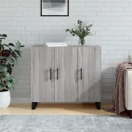 Komody - vidaXL Szafka, szary dąb sonoma, 90x34x80 cm, materiał drewnopochodny - miniaturka - grafika 1