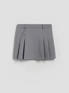 Spódnice - Reserved - Plisowana spódnica z łańcuszkiem - ciemnoszary - miniaturka - grafika 1