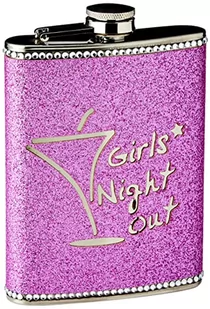 Premier Housewares 0508075 piersiówka ze stali szlachetnej, z napisem Girls Night Out, różowa, pojemność: ok. 236 ml 0508075 - Pozostałe akcesoria barmańskie - miniaturka - grafika 1