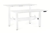 Biurka - Podwójne biurko Fighter Double Desk - Stelaż i Blat - 160x140 cm - YZ-02 Biały - miniaturka - grafika 1