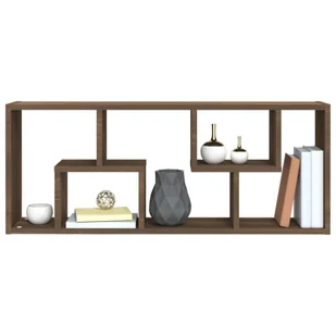 Lumarko Półka ścienna, brązowy dąb, 36x16x90 cm - Półki do salonu - miniaturka - grafika 8