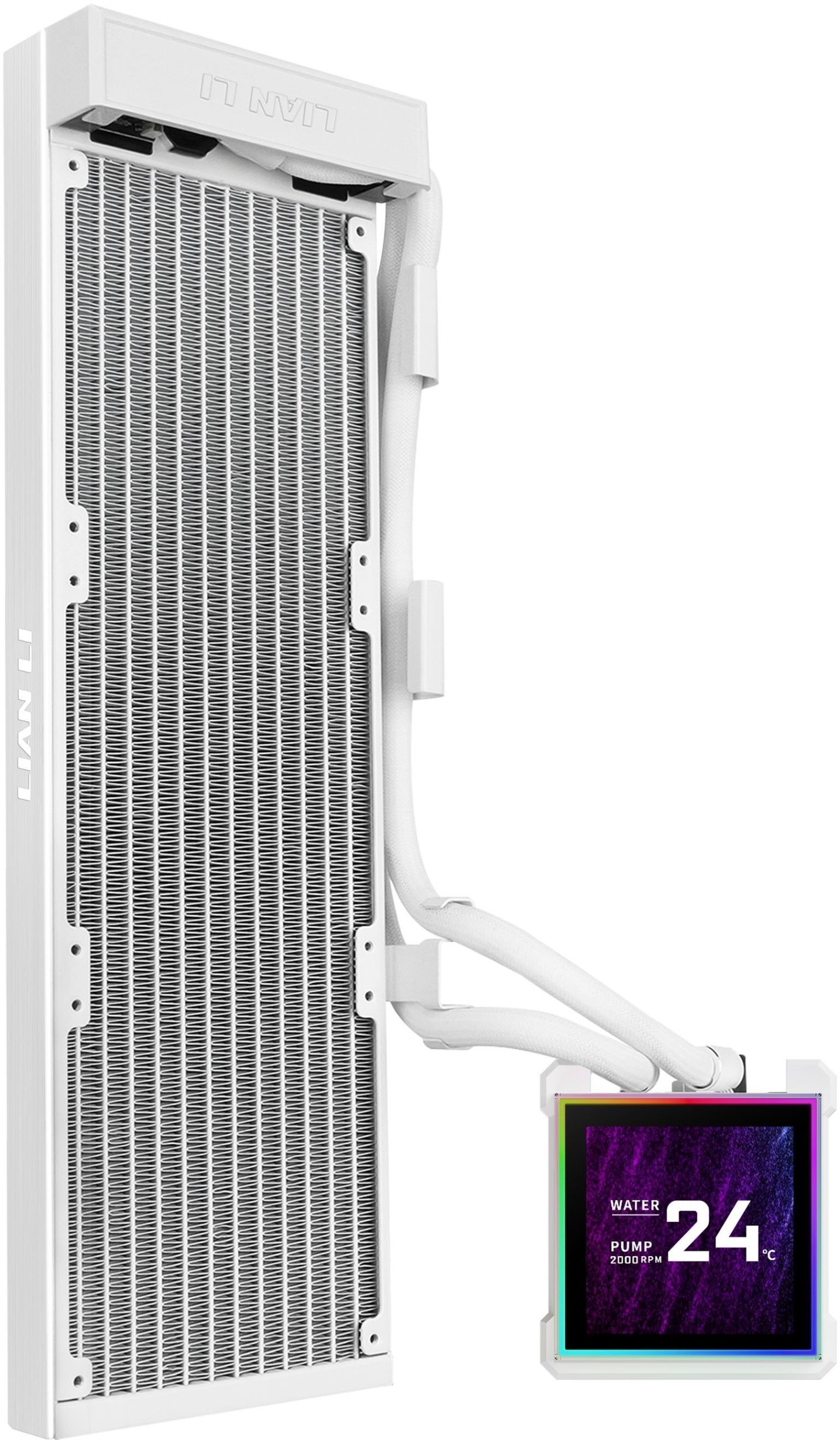 Lian-Li Chłodzenie wodne Lian Li HydroShift II LCD-S 360N Chłodzenie wodne AiO, RGB, Wyświetlacz LCD - bez wentylatora, 360mm, biały