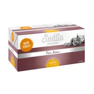 Mokra karma dla kotów - Smilla Fine Menu, z nadzieniem, 8 x 100 g - Indyk, pierś z kurczaka, papryka - miniaturka - grafika 1