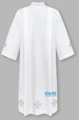 Szaty liturgiczne - Alba kapłańska haftowana - krzyż, złoty haft - miniaturka - grafika 1