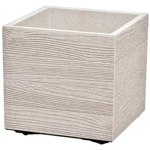 PROSPERPLAST Madera Square Eco Wood DMA300W Biały - Donice - miniaturka - grafika 1