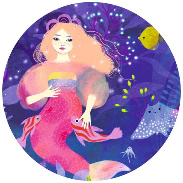 Djeco Puzzle Siluetów - Syrenka Ella 36 elementów