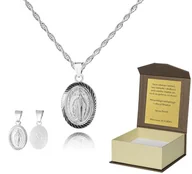 Łańcuszki - 925 Srebrny łańcuszek medalik DEDYKACJA 45 cm LM62 - miniaturka - grafika 1