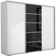 Szafy - Szafa Przesuwna 278 A28 Skąpski Meble Grafit, Biały Mat, Czarny - miniaturka - grafika 1