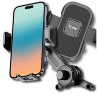 Uchwyty samochodowe do telefonów - Uchwyt do samochodu na telefon czarny teleskopowy na kratkę - miniaturka - grafika 1