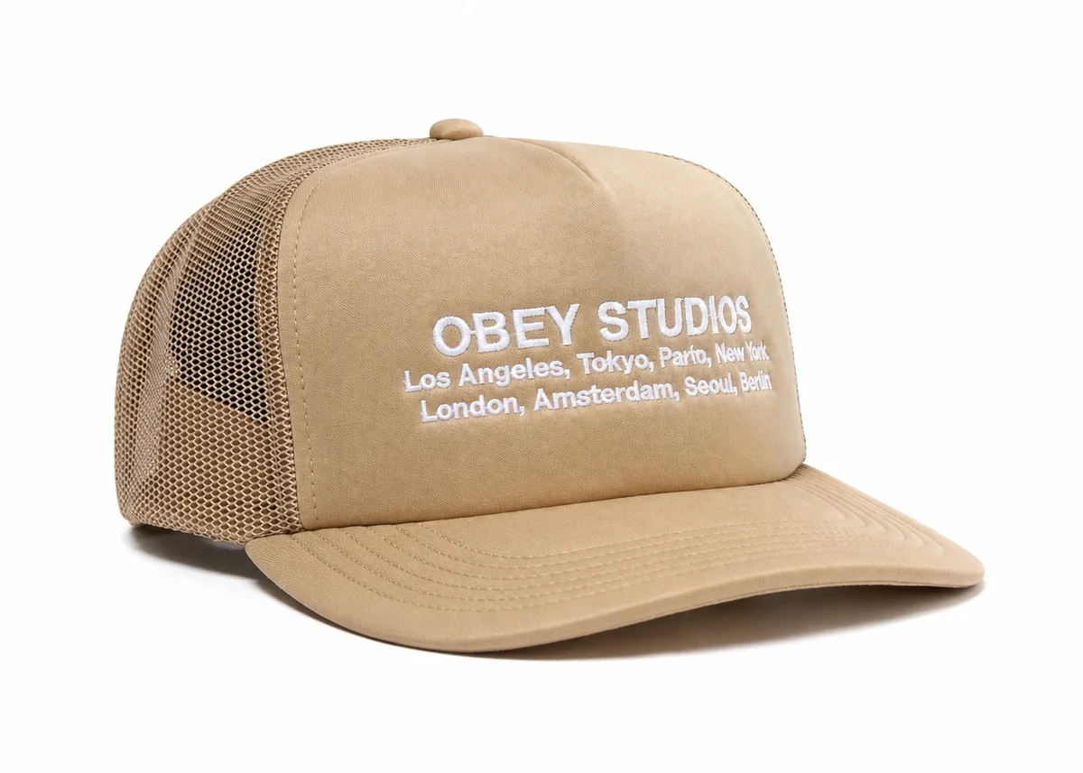 Czapka z daszkiem OBEY Trucker Unisex – beżowa