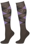Skarpetki jeździeckie - HARRY''S HORSE Podkolanówki jeździeckie CHECK grey/anthra/lila - miniaturka - grafika 1