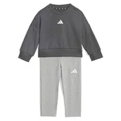 Odzież sportowa dziecięca - adidas uniseks-baby SEASONALS SWEAT SET, grey six/white, 3-4 Years - miniaturka - grafika 1