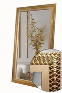 Lustra - Ekskluzywne lustro w STYLOWEJ ZŁOTEJ drewnianej ramie 140x50 z6 - miniaturka - grafika 1