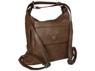 Torebki damskie - Torebka Damska Torebko-Plecak, Miejska Listonoszka na Ramię, Kolor Brązowy - miniaturka - grafika 1