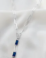 Naszyjniki - Naszyjnik srebrny z cyrkoniami-szmaragd - miniaturka - grafika 1