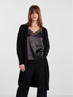 Swetry damskie - Pieces Kardigan 17139787 Czarny Regular Fit - miniaturka - grafika 1