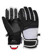 Rękawiczki - Reusch Rękawiczki narciarskie "Mikaela Shiffrin R-TEX® XT" w kolorze biało-czarnym - miniaturka - grafika 1