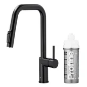 Baterie kuchenne - KFA Armatura DUERO PURE STYLE PULL-OUT 6623-314-81 Czarny Stal nierdzewna - miniaturka - grafika 1