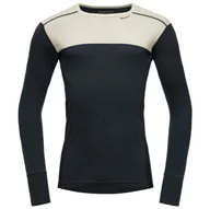 Koszulki sportowe męskie - Męska koszulka Devold Lauparen Merino 190 Shirt Man Rozmiar: XXL / Kolor: czarny/biały - miniaturka - grafika 1
