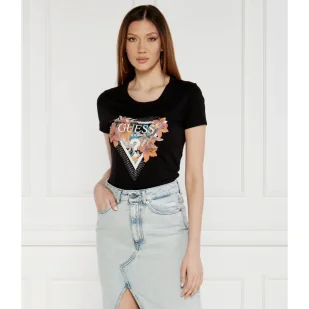 GUESS T-shirt Flowers | Regular Fit - Koszulki i topy damskie - miniaturka - grafika 1