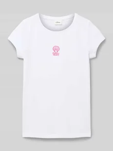 T-shirt o linii A z haftem - Koszulki dla dziewczynek - miniaturka - grafika 1