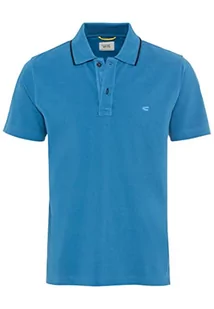camel active Męska koszulka polo z krótkim rękawem z czystej bawełny, niebieski, L - Koszulki męskie - miniaturka - grafika 1