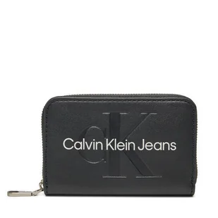Mały Portfel Damski Calvin Klein Jeans Zip Around Mono K60K612255 Czarny - Portfele - miniaturka - grafika 1