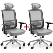 Fotele i krzesła biurowe - B2B Partner Krzesło biurowe Ned MF 1+1 Gratis, szary X3-52A-MF/V06+NT04 - miniaturka - grafika 1