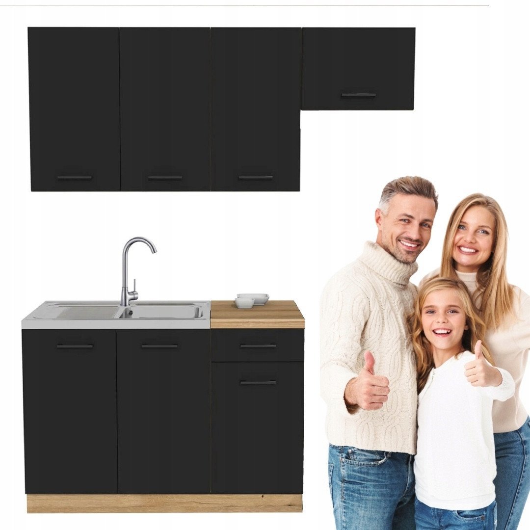 Meble Kuchenne Zestaw Mebli Na Wymiar Modułowe Czarny MODERN 170