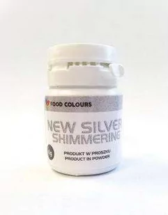 Brokat w proszku New silver 6 g Food colours - Dodatki do ciast w proszku - miniaturka - grafika 1