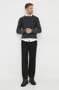 Guess sweter męski kolor czarny - Swetry męskie - miniaturka - grafika 1