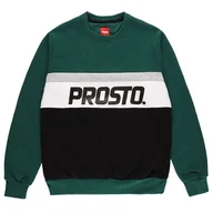 Bluzy sportowe męskie - Bluza Prosto Klasyk Crewneck Edore KL222MSWE1061 - czarno-zielona - miniaturka - grafika 1