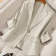 Marynarki i żakiety damskie - TEMU Stylowy i Elegancki Lekki Blazer Damski, Idealny do Modnych Dojazdów do Pracy i Wszechstronnych Stylizacji, Odpowiedni na Wiosnę i Jesień do - miniaturka - grafika 1