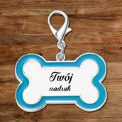 Breloczki dla dzieci - Identyfikator dla psa z Twoim nadrukiem - niebieska kość - miniaturka - grafika 1
