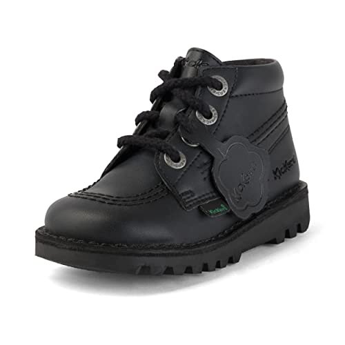 Kickers Unisex dziecięce kick Hi wegańskie syntetyczne botki, Czarny, 23 EU