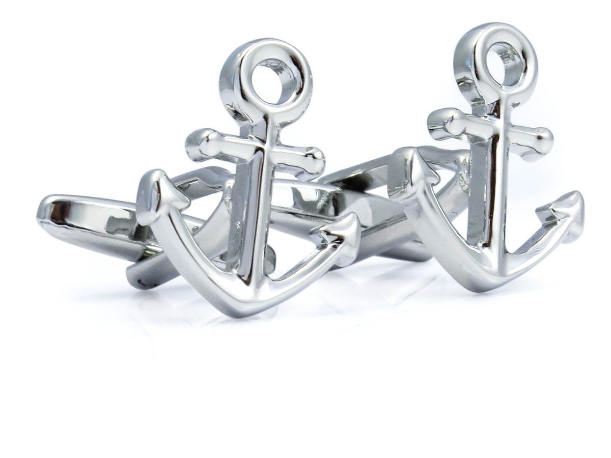 Srebrne spinki do mankietów - kotwice N120