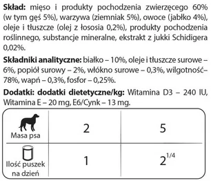 Dolina Noteci PREMIUM dla psów małych ras  z gęsią ziemniakami i jabłkiem 100 g - Mokra karma dla psów - miniaturka - grafika 2