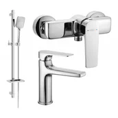 Baterie umywalkowe - Mexen Lynx DQ62 zestaw prysznicowy, chrom - miniaturka - grafika 1