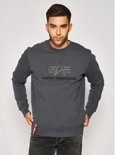 Alpha Industries Bluza Basic 178302 Szary Regular Fit - Bluzy męskie - miniaturka - grafika 1
