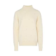 Swetry damskie - faina Damski sweter z cekinami, elegancki sweter akryl Wełna biała rozmiar M/L, biały (wollweiss), M - miniaturka - grafika 1