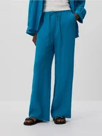 Spodnie damskie - Reserved - Luźne spodnie z wiskozą - turkusowy - miniaturka - grafika 1